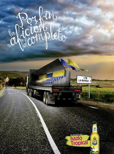 Cerveza Tropical traslada una grada desde Canarias a León