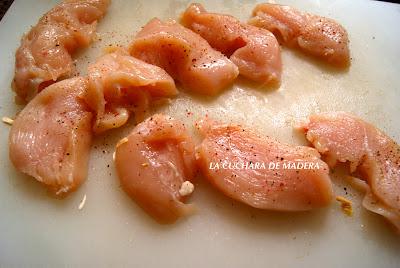 CAPELLINI CON POLLO EN SALSA DE CHAMPIÑONES