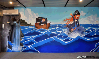 Pirata Party (part 3) mural interior en comedor infantil