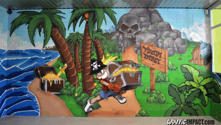 Pirata Party (part 3) mural interior en comedor infantil