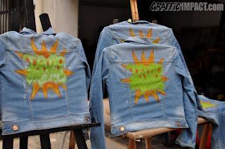 Chaquetas tejanas aerografiadas estilo graffiti para Tempo Cracks