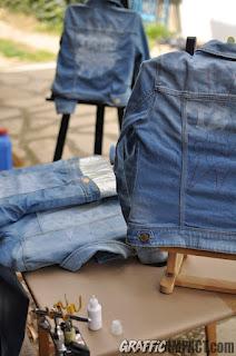 Chaquetas tejanas aerografiadas estilo graffiti para Tempo Cracks