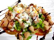 Ensalada templada pollo bacon quesos fundidos