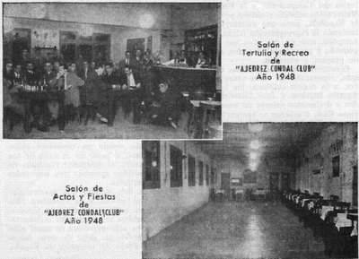 Locales del Ajedrez Condal Club en la calle de Las Flores de Barcelona en 1948