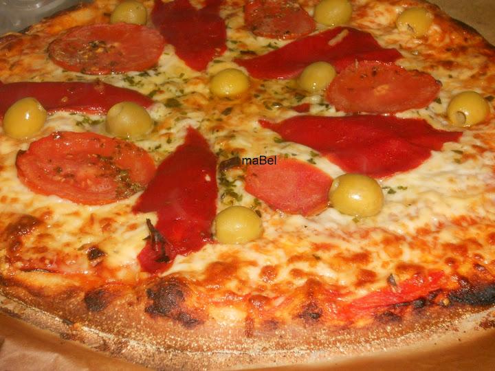 Pizza con harina de garbanzo