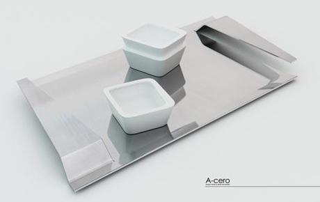 A-cero In Nuevos diseños A-cero In: soportes para velas y bandeja de acero pulido