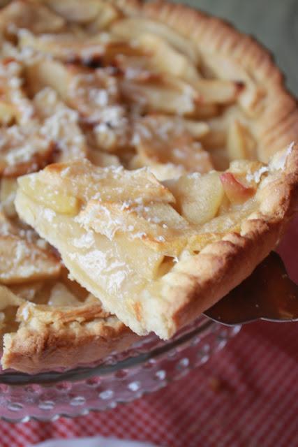Tarta de manzana y chocolate blanco