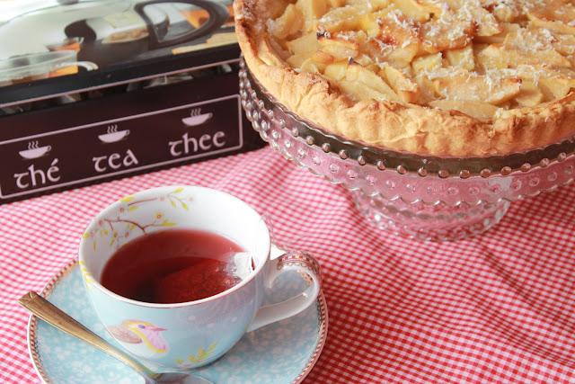 Tarta de manzana y chocolate blanco