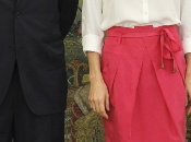 Dña. Letizia, camisa blanca falda fucsia Zarzuela