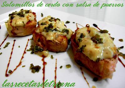 Solomillos con salsa de puerros