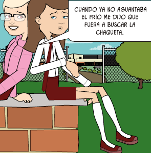 Dibujos; En la Escuela Todos debemos respetarnos!! cuando ya no aguantaba el frío me dijo que fuera a buscar la chaqueta.