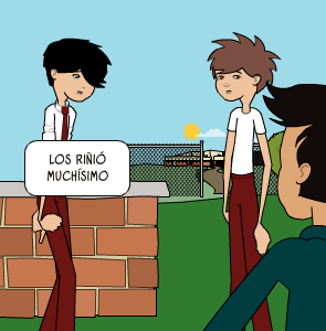 Dibujos; En la Escuela Todos debemos respetarnos!! los riñió muchísimo