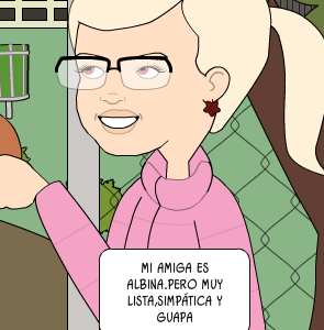 Dibujos; En la Escuela Todos debemos respetarnos!! mi amiga es albina.pero muy lista,simpática y guapa