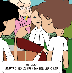 Dibujos; En la Escuela Todos debemos respetarnos!! me dijo: aparta si no quieres tambien una os.tia