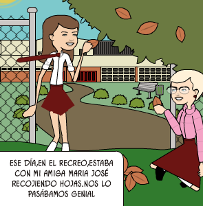 Dibujos; En la Escuela Todos debemos respetarnos!! ese día,en el recreo,estaba con mi amiga maria josé recojiendo hojas.nos lo pasábamos genial