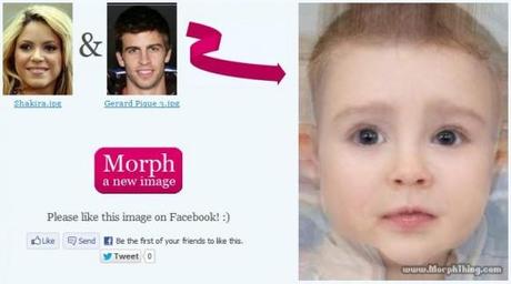 Bebé niño de Shakira y Piqué - Simulación Morphthing ¿Cómo será el bebé de Gerard Piqué y Shakira? O el de cualquier otra pareja…