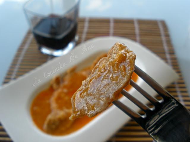 Escalopines de lomo en salsa