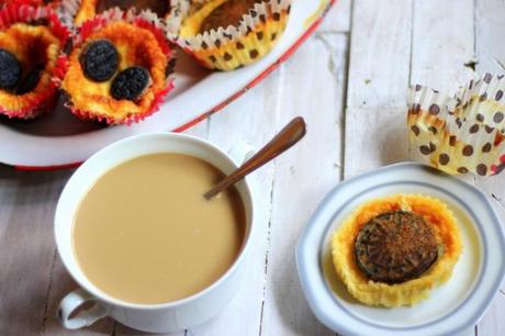 Tartas individuales de queso y galletas Oreo. Deliciosos fracasos