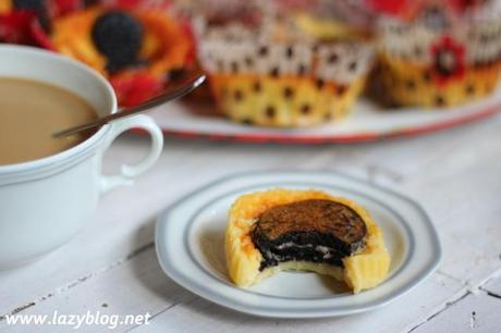 Tartas individuales de queso y galletas Oreo. Deliciosos fracasos
