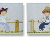 TIENDA KdeKids: Cuadros infantiles personalizados Niños balancín.