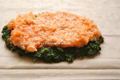 PAQUETES DE SALMON Y ESPINACAS