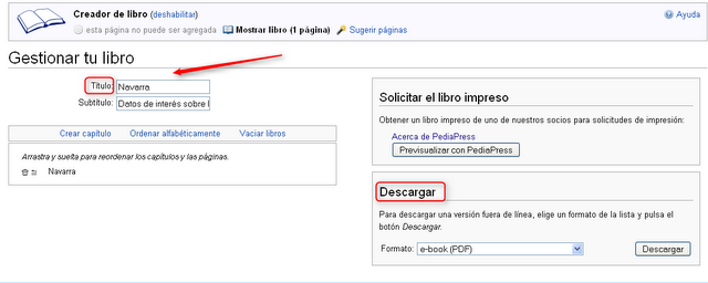 Creación de ePub con la wikipedia