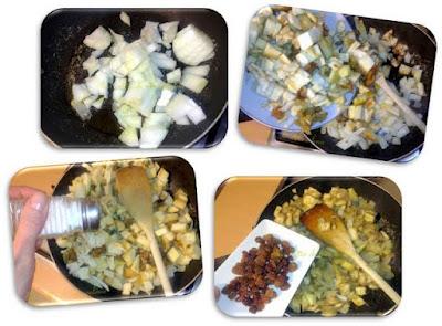 Berenjenas a la miel con pasas y pistachos