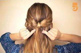 DIY Semi recogido moño lazo