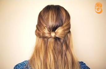 DIY Semi recogido moño lazo