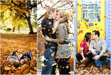 Inspiration for a fall engagement session-leaves