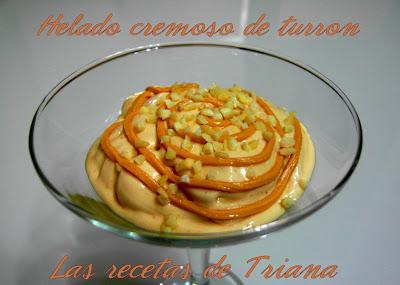 Helado cremoso de turrón