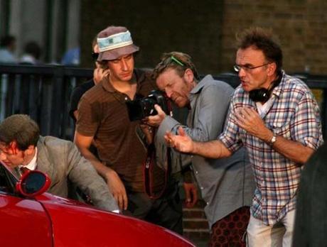 James McAvoy en el rodaje de Trance con Danny Boyle