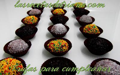 Trufas para el cumpleaños de Rocio