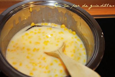 Terrina de papaya al té verde y salsa de maíz dulce