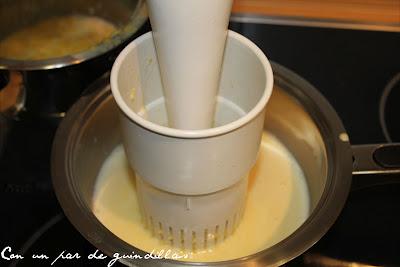 Terrina de papaya al té verde y salsa de maíz dulce