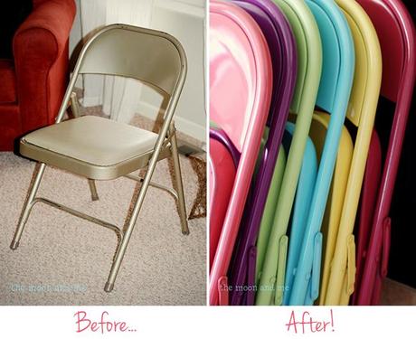 Diy: Pintar con spray de colores las sillas plegables