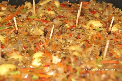 CALABACINES RELLENOS DE VERDURAS Y CHAMPIÑONES