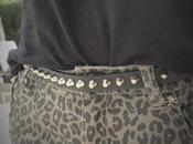 Studded belt Leopard pants