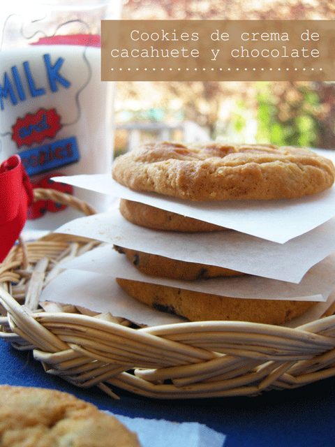 Cookies de crema de cacahuete y chocolate