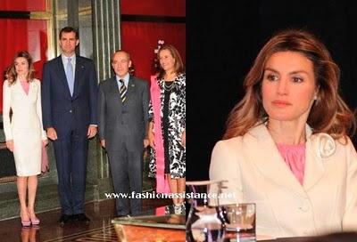 Dña Letizia, de blanco, con el Presidente de México y su esposa