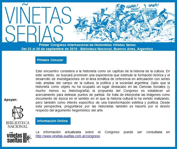 Viñetas Serias – 1er Congreso Internacional de Historietas Viñetas Serias (Argentina)