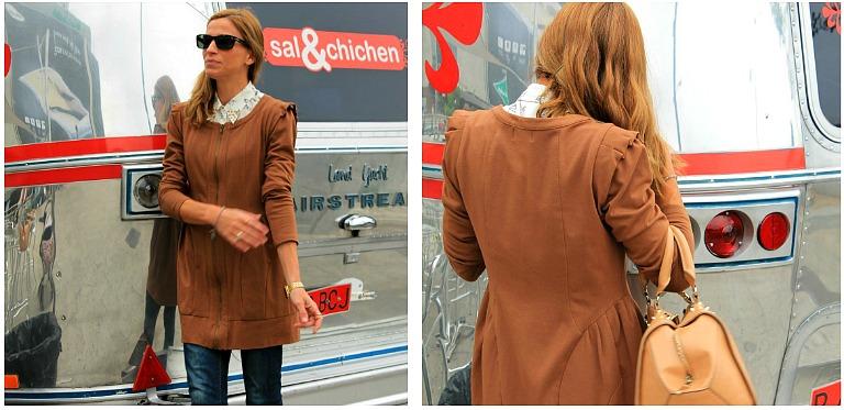 vestido/chaqueta con mocasin y tachuelas