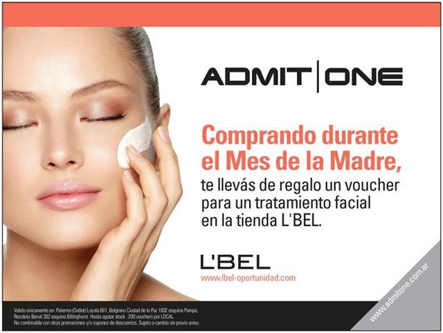 Promo Admit One y L'Bel por el Mes de mamá!