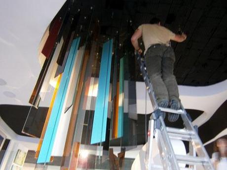 escultura-031 Nuevo diseño A-cero In, lámpara de vidrio reutilizado!