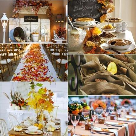 Fall leaves wedding decoration