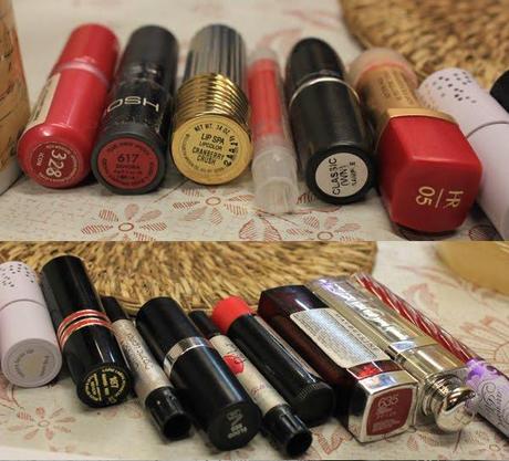 Swatch-o-rama! Todos mis labiales rojos Swatch-o-rama! Todos mis labiales rojos