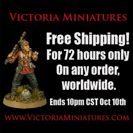 Oferta de Victoria Miniatures: Gastos de envío gratis durante 72 horas