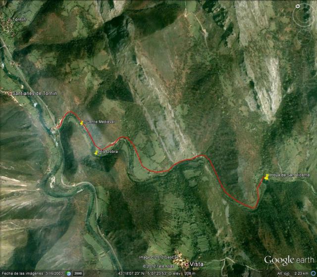 Mapa, video y fotos de la  Hoya San Vicente y rio Dobra