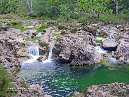Video y fotos Hoya San Vicente y rio Dobra: Pozas y saltos de agua