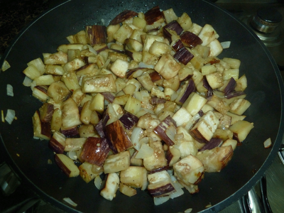 Pincho de tortilla de berenjena